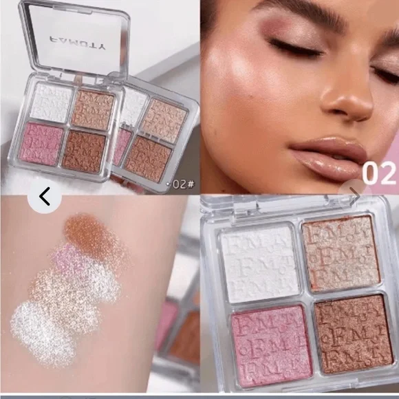 NEW Famoty Shimmer Eyeshadow Quad Palette | Backstage bloom #2 - Picture 2 of 4